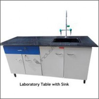 Lab Wall Bench With Sink